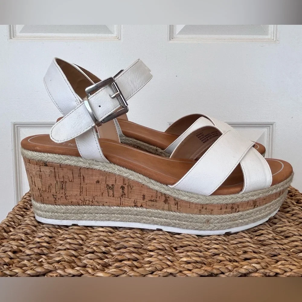 …me Too Sandy Espadrille‎ Platform Wedge Cork Jute Size 9